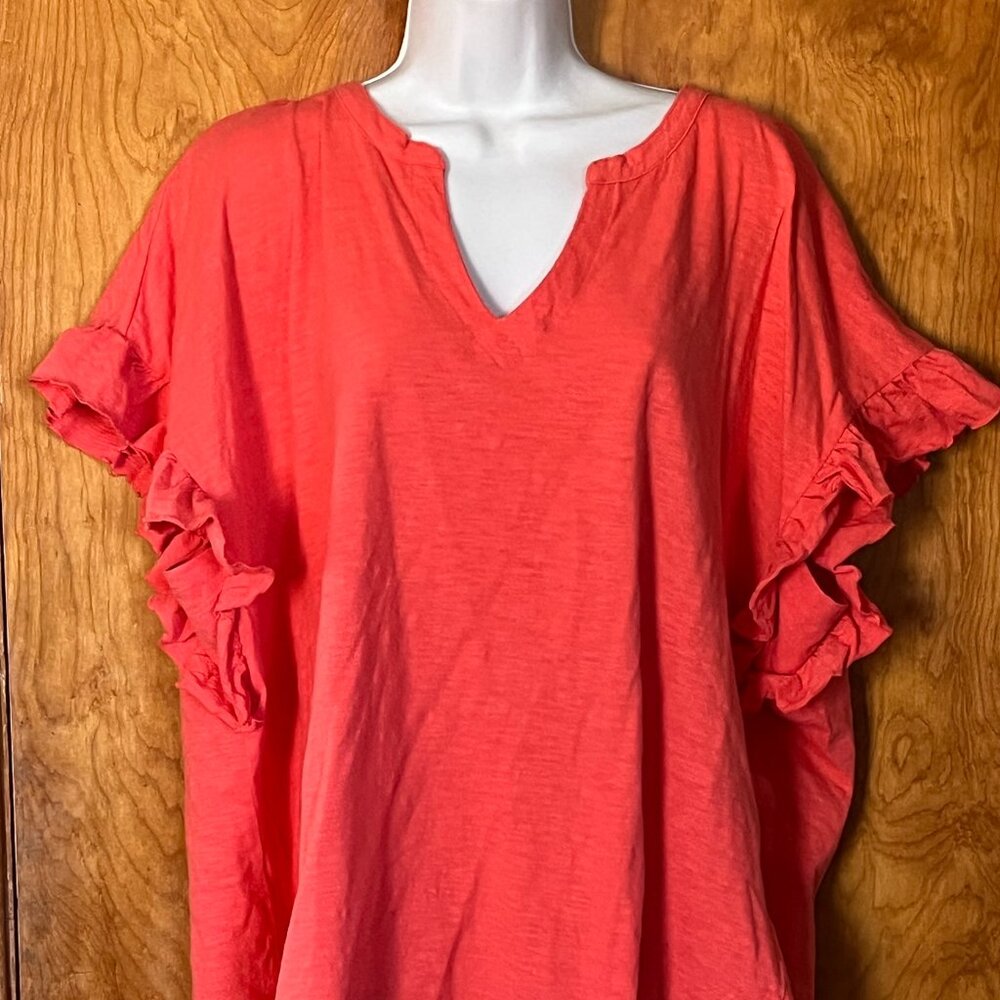 Terra & Sky coral women's top - 2X